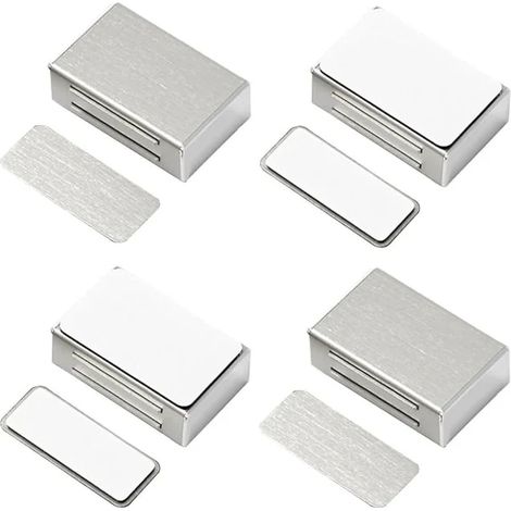 Loquet magnétique autocollant Jiayi, lot de 4, fermeture magnétique robuste pour porte de placard, verrou magnétique en acier inoxydable pour cuisineyux (1/5)