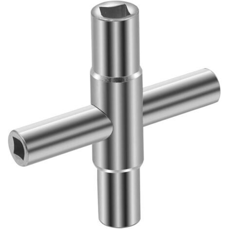 Clé Carrée 4 Voies - Dimensions Intérieures : 6,5 Mm / 7 Mm / 8 Mm / 9 Mm - Clé Carrée - Clé Utilitaires - Clé De Purge - Clé D'Armoire De Commande Pour Gaz Et Eau (1/5)