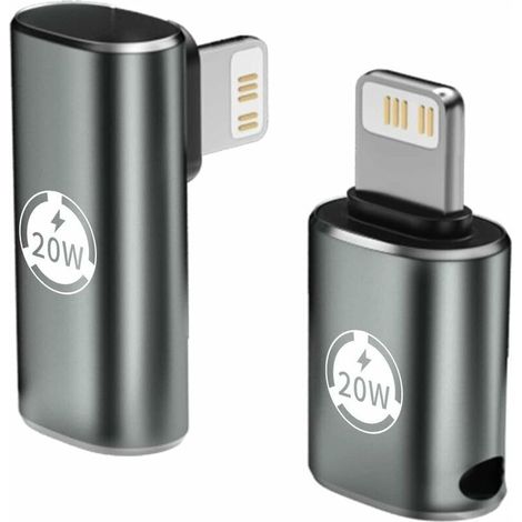 20W PD USB-C to Lightning Adapter – Fast Charging for iPhone, iPad, iPod – 2-Pack – iOS Compatible (1/4)