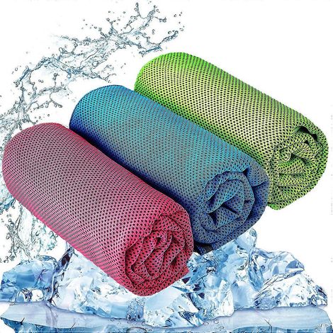 Serviette rafraîchissante (lot de 3) 80 x 30 cm en microfibre pour un soulagement rafraîchissant instantané, serviette froide (1/4)