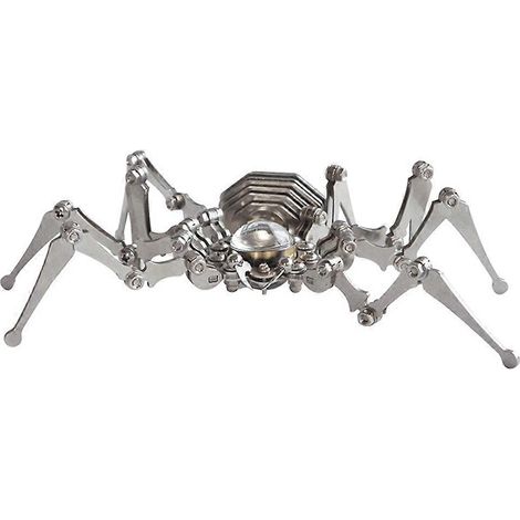 Mechanische, faltbare Steampunk-Tischuhr mit Spinnenmotiv, aus Edelstahl und Eisen, Insektenmodell (1/5)