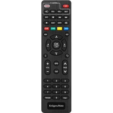 Telecomando per il decoder/sintonizzatore DVB-T2 KM0550D di Kruger&Matz.