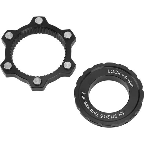 Adaptateur de disque de frein à 6 trous en aluminium pour moyeu, kit de conversion avec cache de protection noir (1/5)