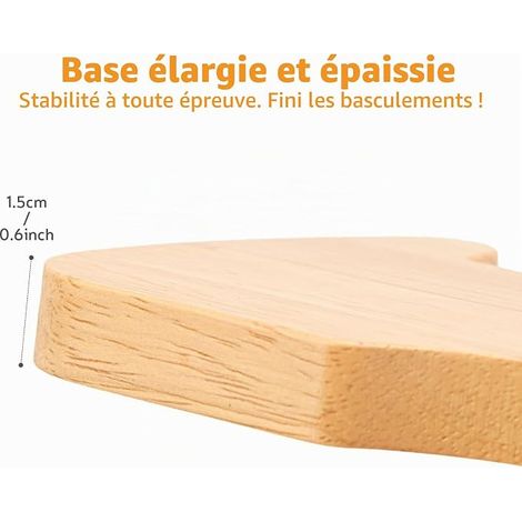Support Réhausseur Bol Chat - 15,5 cm Diamètre Hauteur 9 cm, Support Gamelle Chat Bois d'hévéa, Base Anti-Dérapante, Régurgitations (1/4)
