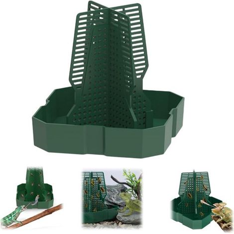 Mangeoire pour reptiles 11,2 x 12 cm - support amovible pour caméléons et geckos, vert (1/5)
