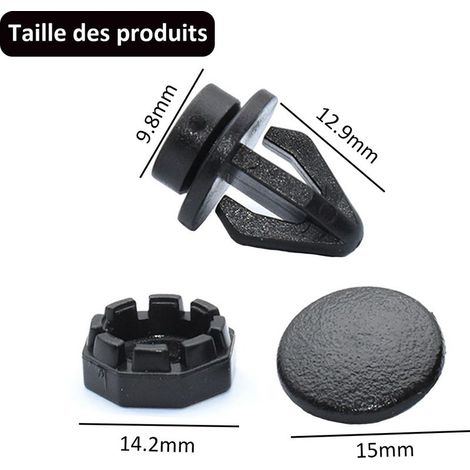 Set mit 2 Befestigungsclips für die Hutablage, Ersatz-Tablet-Clips 799161KA2A, Befestigungswinkel für die Hutablage, kompatibel mit Nissan Juke 2010-2014 (Schwarz) (1/5)