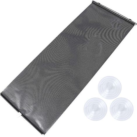 Lot de 2 rideaux enrouleurs universels rétractables pour voiture, pare-soleil et stores de protection pour fenêtres (noir)-125X50cm-Black