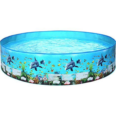 Piscine Ronde Familiale Pliable Plastique Dur Sans Gonflage Portable pour Bébés Enfants Adultes (1/5)