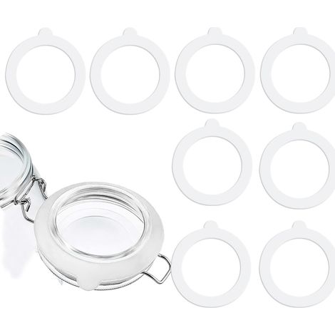CCYKXA Set of 8 replacement rubber seals for jars, white rubber seals, silicone jar lids for storing sealed glass jars (1/5)