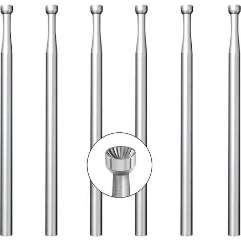 Lot de 6 fraises à arrondir rondes de 2,3 mm - Embouts à arrondir le fil (queue de 3/32 pouce) pour la fabrication de bijoux en lapidairerie (1/5)