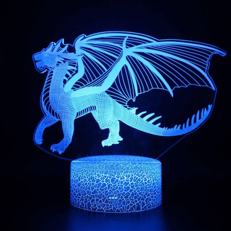 veilleuse Dinosaure Ail Pour Enfants, Veilleuse Fantme 3d, 16 Changements De Couleurs Avec Tlcommande, Dcoration De Chambre, Cadeau Pour Enfants, (1/5)