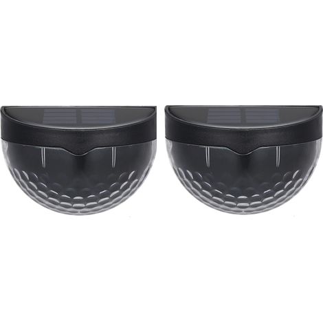Lot de 2 lampes solaires de clôture à 6 LED semi-circulaires, lampe de table, lampe de marche, lampe murale de jardin (1/5)