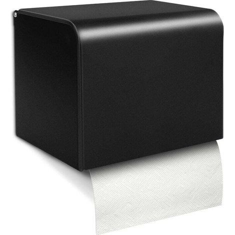 Wandmontierter Toilettenpapierhalter und wasserdichte Taschentuchbox mit Spender und Rollenhalter, Mattschwarz (1/5)