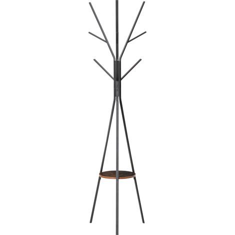 Skandinavische Garderobe. Kleiderständer. 7 Haken. Schwarz und braun. (1/5)