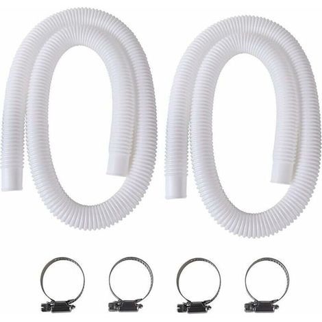 Tuyau de Piscine, 2Pcs 32mm Tuyau pour Piscine Hors Sol, 150cm/59in Tuyau pour Pompe de Piscine pour Intex 330 GPH, 530 GPH et 1000 GPH (1/4)