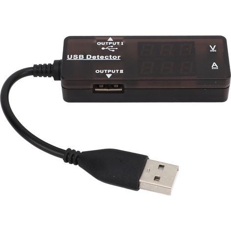 Contrôleur USB 2 ports, testeur de tension et d'intensité, charge rapide, alerte surtension pour smartphones et tablettes. (1/5)