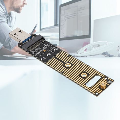 Adattatore da NVMe a USB, dotato di chip bridge USB 3.1 Gen 2 da 10 Gbps per trasferimenti dati ad alta velocità, compatibile con SSD M.2, unità NVMe e unità flash B+M, e che supporta…