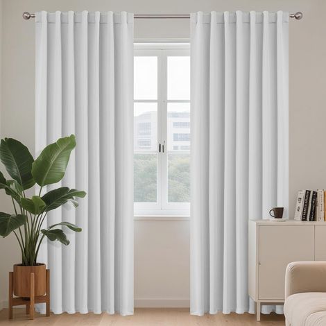 Tende Oscuranti Termiche Opaque, Set da 2 Pezzi 210x132 cm Grigie (1/5)