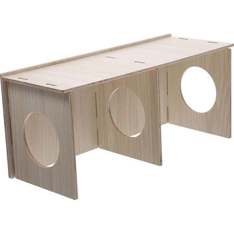 Hamsterhaus aus Holz, unterteiltes Rattenhaus, Hamsterhütte aus Holz, Meerschweinchenhaus – 36 x 16 cm – Gelb (1/4)