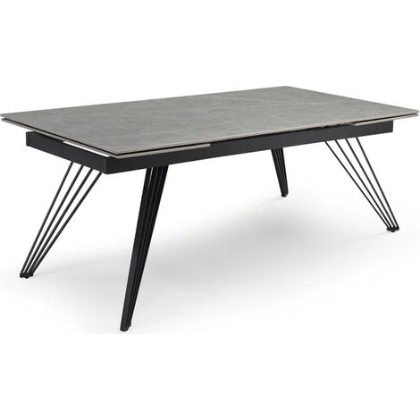 Table extensible 180/260 cm céramique gris marbré pieds filaires - ARIZONA 01 (1/5)