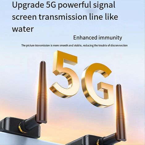 Récepteur sans fil compatible 1080p avec extension de portée et dongle vidéo HD 150 m pour connecter une caméra, un ordinateur portable ou un téléviseur à un téléviseur. (1/5)