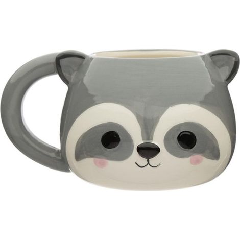 Mug - PUCKATOR - Tête de Raton Laveur - Céramique - 700 ml - Beige/Gris (1/4)