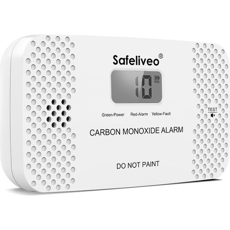 Détecteur de Monoxyde de Carbone Autonome,Détecteur de CO avec Mémoire de Valeur de Crête et Pile Remplaçable,avec Écran LCD et Bouton de Test,Portable,pour Maison,Voyages,Caravanes -1 pièce (1/5)