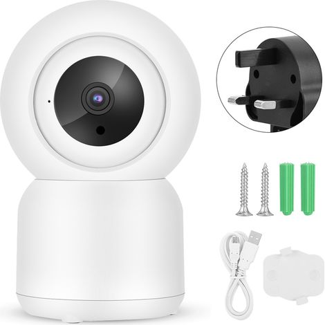 Caméra WiFi intelligente 1080P CCTV surveillance maison compatible Tuya 110-240V (Royaume-Uni)
