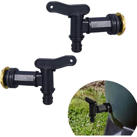 grifos traseros de plástico de inserción a presión para depósitos de agua de lluvia y de agua potable, ideales para jardín, industria y hogar. (1/5)