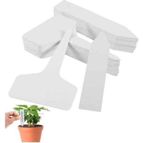 Plastic Garden Tags - Brand/Model - White - For Plants