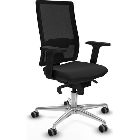 Sedia da ufficio piqueras y crespo ergonomica nero alluminio