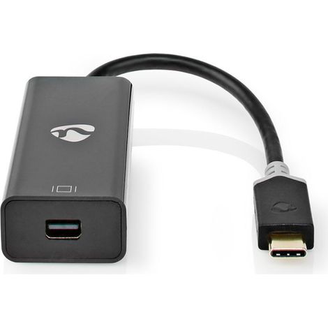 Adaptateur USB USB 3.2 Gen 1 USB Type-C Mâle Mini DisplayPort 0.20 m Ronde Plaqué or PVC Anthracite boite Window (1/3)