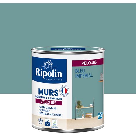 Peinture aspect Velours - 0,5L - Bleu Impérial - Ripolin (1/5)