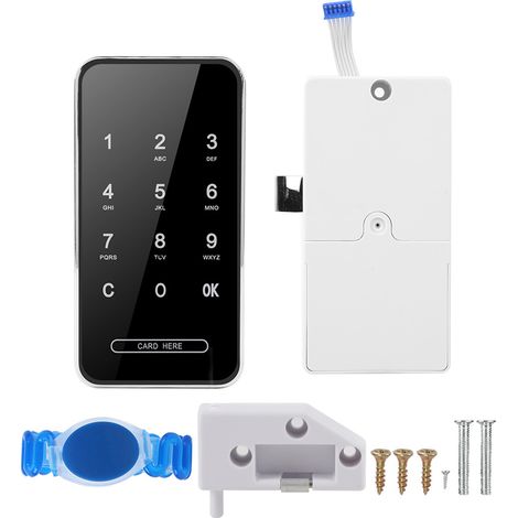 Serrure électronique de carte de mot de passe RFID écran tactile sans clé intelligent pour casier d'armoire à chaussures de fichierBracelet argenté