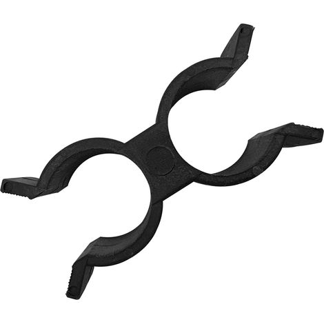Schwarze Nylon-Rohrschellen/Rohrschellen, geeignet für Schiffs- und Yachtbeschläge mit 22,2–25 mm Durchmesser – Doppelrohrschellen – 0,01 kN (1/4)