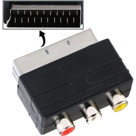 Adaptateur péritel - STRAßE TECH - 20 broches - Audio/Vidéo - Noir - Plastique