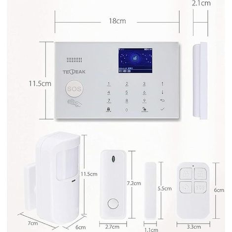 Alarm System, Home Security with Solar Outdoor Siren, Motion Sensors, Door Detectors (1/3)