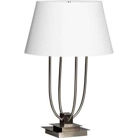 Premier Housewares Adjustable Satin Nickel Finish Table Lamp/ Led Office Reading Lamp/ w45 x d45 x h68cm. (1/5)