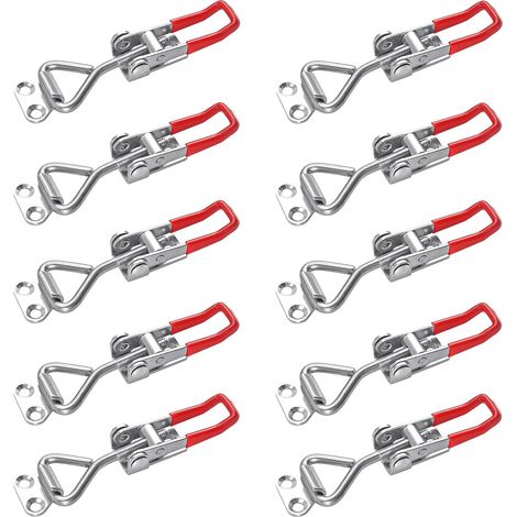 CCYKXA 10Pcs Hasp Latch, Box Hasp, Lever Hasp, Holding Capacity, Door Hasp, Corner Fastener, Small Toggle Lever Hasp Latch Knob for Boxes, Cupboard, Door, Suitcase