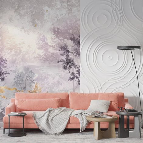 Papier peint foret arbres en brume 1 - 150 x 250 cm (1/2)