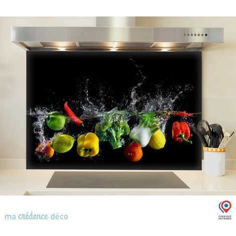 Fond de hotte : Bain de légumes - Verre trempé - 60 cm - 45 cm