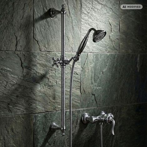 PaulGurkes Ensemble de Douche Rétro Nostalgie Mitigeur Monocommande avec Barre de Douche (1/5)