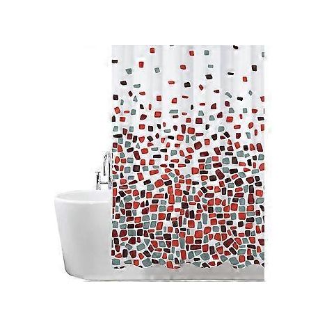 Schimmelresistenter Duschvorhang 180 x 180 cm - Rot