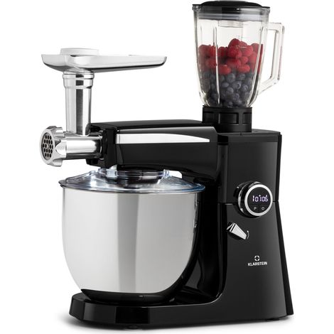 Klarstein Küchenmaschine, Universalküchenmaschinen, 3-in-1 Küchenmaschinen, Rührgeräte & Mixer, Teigmaschine mit Fleischwolf, Küchenmaschine , 2000 Watt Teigmaschine Knetmaschine 10L Schüssel (1/5)