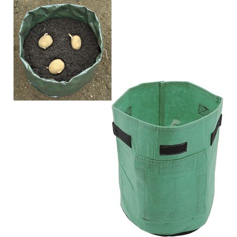 Sacs de culture pour jardin, sacs de plantation épais en nontissé pour pommes de terre, tomates et autres légumes, vert gazon, taille M (1/5)