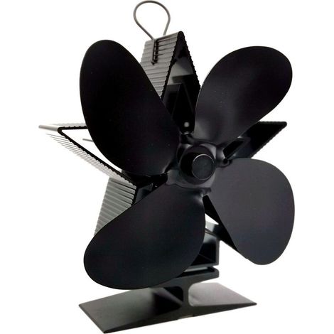 Fan Poele to Wood 4 Blades With Thermometer - Fan Fireplace Powered to the Heat Fan Quiet with Protection Against the Overheating for Pan to Wood Fireplace Gas Buche Pan to (1/5)