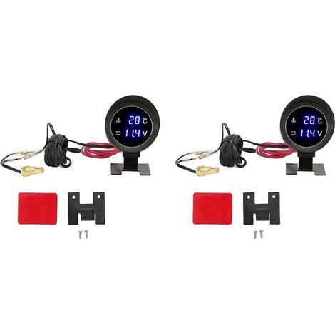 2 manomètres de température d'eau pour voiture (9-36 V CC) avec capteur de température d'eau intégré.