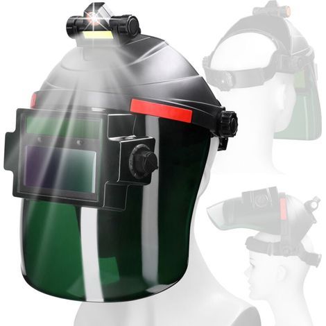 Masque de Soudage, Casque de Soudage Solaire Monté sur la Tête de Réglage du Noircissement Automatique du Casque,Alimenté à L'énergie Solaire (1/5)