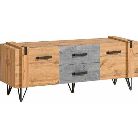 Mueble TV Domdele 106 , Número de puertas: 2, Número de cajones: 2, 135x57x42cm (1/5)