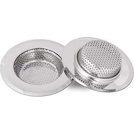 Spülbecken-Sieb - 18 mm Edelstahl - Für 45 bis 70 mm Löcher - 2 mm mikroperforiert - 2 Stück (1/5)